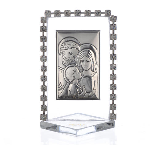Quadro Casamento Sagrada Família com strass 5,5x3,5 cm 1