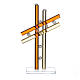 Krzyż szkło Murano bursztynowe 12cm s1