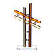 Krzyż szkło Murano bursztynowe 12cm s2