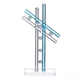 Dicas de Presentes e Lembrancinhas: Cruz vidro Murano água-marinha h 12 cm Dicas de Presentes e Lembrancinhas: Cruz vidro Murano água-marinha h 12 cm