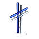 Krzyż szkło Murano niebieskie 12cm s1