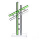 Krzyż szkło Murano zielone 12cm s1