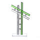 Krzyż szkło Murano zielone 12cm s2
