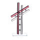Krzyż szkło Murano fioletowe 12cm s1