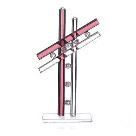 Dicas de Presentes e Lembrancinhas: Cruz vidro Murano roxo h 12 cm Dicas de Presentes e Lembrancinhas: Cruz vidro Murano roxo h 12 cm