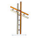 Krzyż szkło Murano bursztynowe 16cm s2