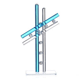 Dicas de Presentes e Lembrancinhas: Cruz vidro Murano água-marinha h 16 cm Dicas de Presentes e Lembrancinhas: Cruz vidro Murano água-marinha h 16 cm