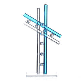 Dicas de Presentes e Lembrancinhas: Cruz vidro Murano água-marinha h 16 cm Dicas de Presentes e Lembrancinhas: Cruz vidro Murano água-marinha h 16 cm