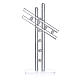 Croix verre Murano blanc h 16 cm s2