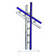 Croix verre Murano bleu h 16 cm s4