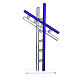 Croix verre Murano bleu h 16 cm s2