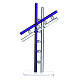 Krzyż szkło Murano niebieskie 16cm s3