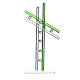 Krzyż szkło Murano zielone 16cm s2