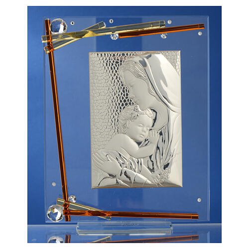 Bild aus Glas und Kristall, Mutterschaft, 25x20 cm 2