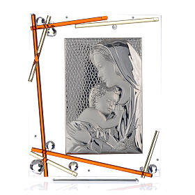 Bild mit Silber-Laminat-Plakette, Bernstein, 34x28 cm