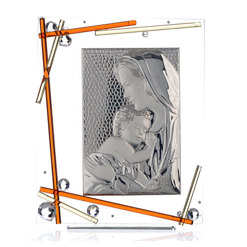 Bild mit Silber-Laminat-Plakette, Bernstein, 34x28 cm 1
