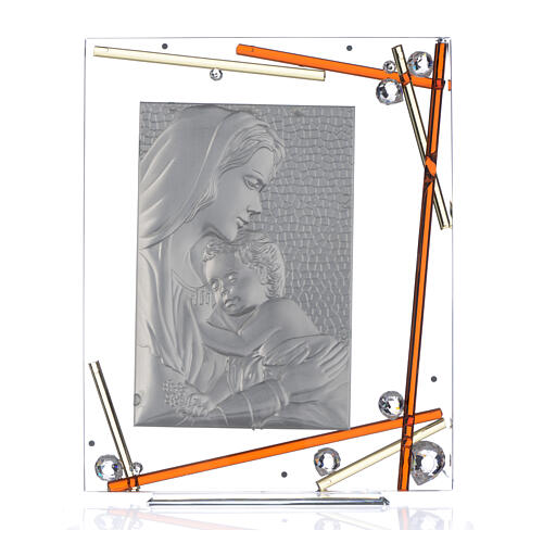 Bild mit Silber-Laminat-Plakette, Bernstein, 34x28 cm 3