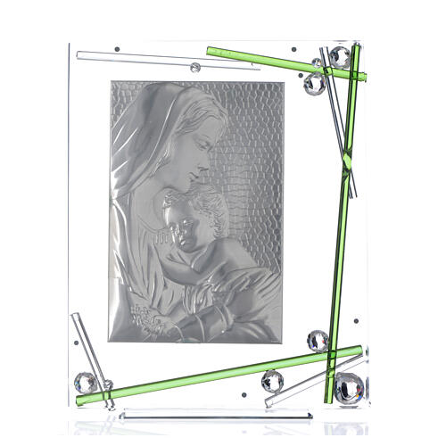 Glasbild zur Mutterschaft mit grünen Details, 34x28 cm 3