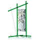 Ikona święta Rodzina szkło Murano zielone 24x15 cm s1
