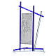 Icône Sainte Famille verre Murano bleu 24x15 cm s4