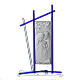 Icône Sainte Famille verre Murano bleu 24x15 cm s1