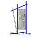 Ikona święta Rodzina szkło Murano niebieskie 24x15 cm s3