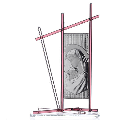 Ikona Narodziny szkło Murano fioletowe 24x15 cm 1