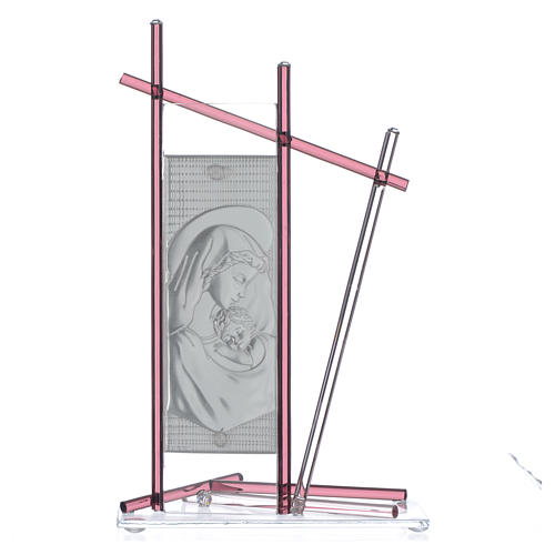 Ikona Narodziny szkło Murano fioletowe 24x15 cm 2