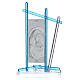 Icon Birth silver and Murano Glass, Light Blue 24x15cm s2