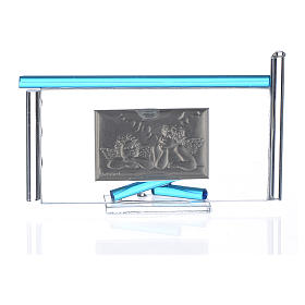 Icon Angels silver and Murano Glass, Aquamarine 13x8cm