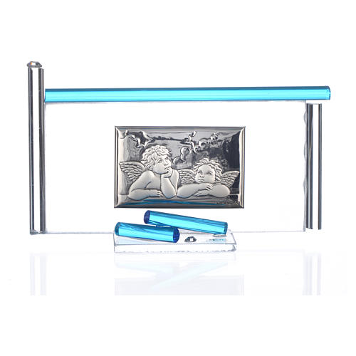 Icon Angels silver and Murano Glass, Aquamarine 13x8cm 3