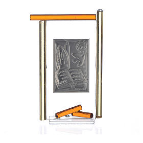 Ikona Bierzmowanie srebro i szkło Murano bursztynowe 13x8 cm