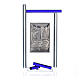 Icono confirmación plata y vidrio Murano azul 13x8 cm s3