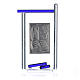 Icono confirmación plata y vidrio Murano azul 13x8 cm s4