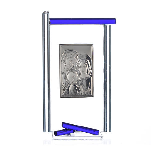 Regalo S.Familia plata Vidrio Murano Azul 13x8 cm 3