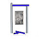 Bonbonnière Ste Famille arg. verre Murano bleu 13x8 cm s3