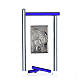 Bonbonnière Ste Famille arg. verre Murano bleu 13x8 cm s1