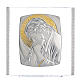 Quadro Cristo Argento e strass 32x32 cm s1
