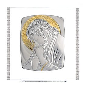 Dicas de Presentes e Lembrancinhas: Quadro Cristo prata e strass 32x32 cm