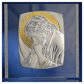 Dicas de Presentes e Lembrancinhas: Quadro Cristo prata e strass 32x32 cm