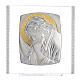 Quadro Cristo prata e strass 32x32 cm s5
