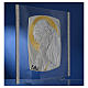 Quadro Cristo prata e strass 32x32 cm s3