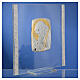 Bild aus Silber-Laminat und Strass Christus, 17,5x17,5 cm s4