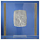 Bild aus Silber-Laminat und Strass Christus, 17,5x17,5 cm s1