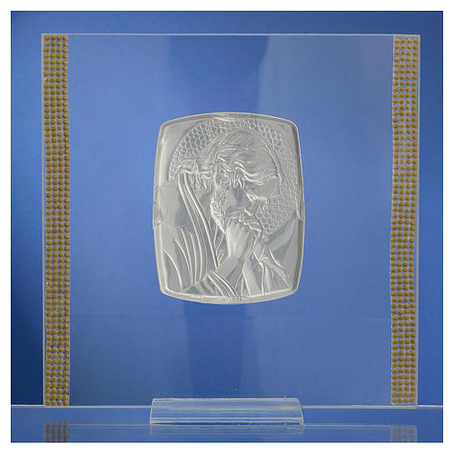 Obrazek Chrystus srebro i brokat 17,5x17,5cm 4