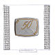 50 year anniversary favour silver and rhinestones 7x7cm s1