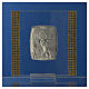 Pamiątka obrazek Chrystus srebro i brokat 7x7cm s8