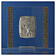 Pamiątka obrazek Chrystus srebro i brokat 7x7cm s4
