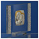 Wedding favour with Holy Family in silver and rhinestones 7x7cm s7