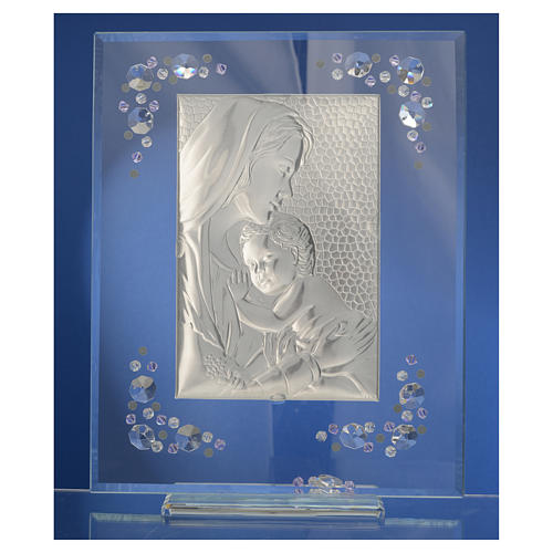 Adorno Maternidade prata e strass lilás 19x16 cm 7